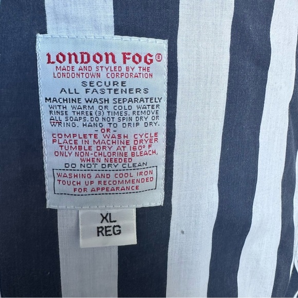 London Fog Windbreaker Jacket Men XL Blue Collared Full Zip Long Sleeve Casual - Picture 15 of 16